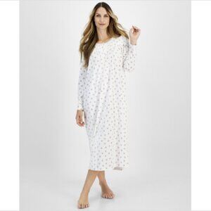 Charter Club Women's Cotton Printed Nightgown, Rosebud Toss, NWT